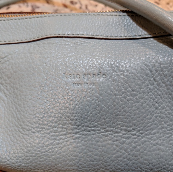 Kate Spade light blue pebbled leather barrel bag - Picture 2 of 6